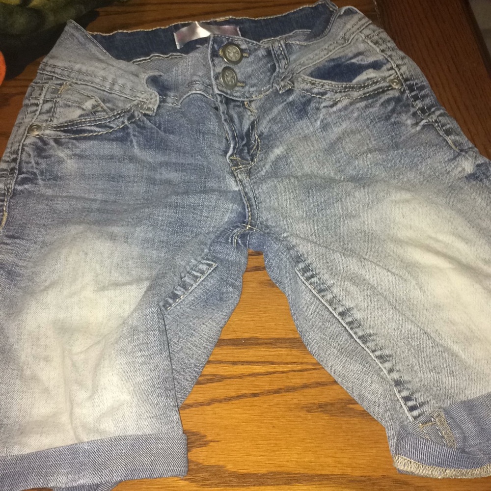 Light blue jean shorts